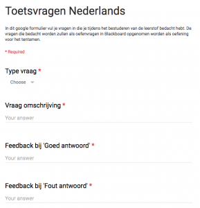 Vragen ontwikkelen via google forms